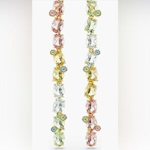 SWAROVSKI GEMA MIXED CUT CRYSTAL LINEAR DROP EARRINGS